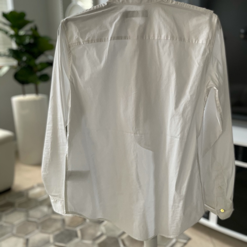 White RL button down with ruffle great condition